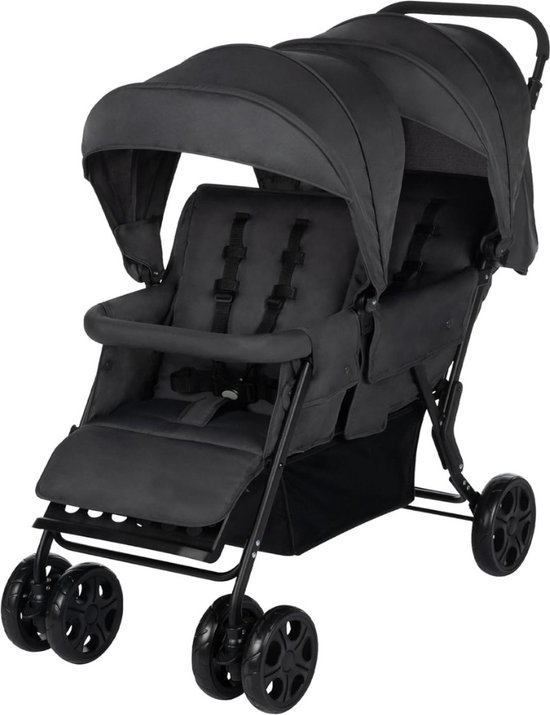 Duo Kinderwagen - Buggy - Tweeling - Wandelwagen - Zwart van Hauck