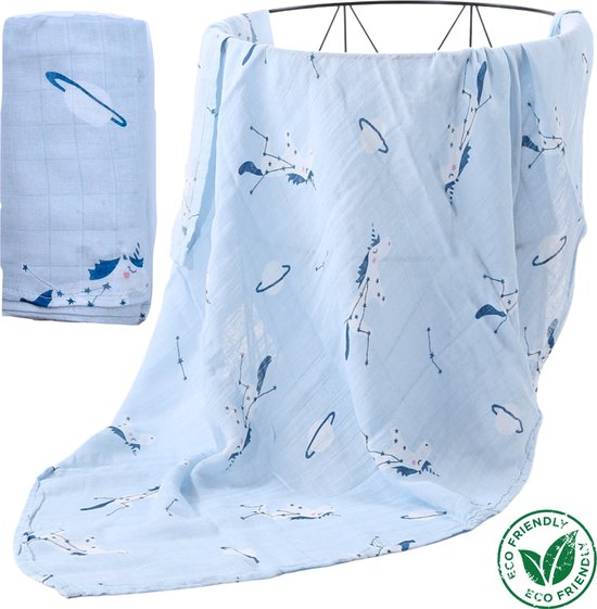 Duopack 2x BoefieBoef Cactus Flamingo Grote XL Hydrofiele Doek Baby - Duurzaam Eco Bamboe | Swaddle, Inbakerdoek, Hydrofiele Luier & Babydeken - Wit Groen Roze Plant Bladeren