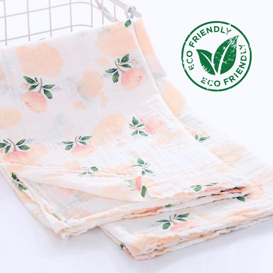 Duopack 2x BoefieBoef Lila Roos Grote XL Hydrofiele Doek Baby - Duurzaam Eco Bamboe - Kerst en KraamCadeau - Swaddle, Inbakerdoek, Hydrofiele Luier & Babydeken - Bloem Roze Wit van Merkloos