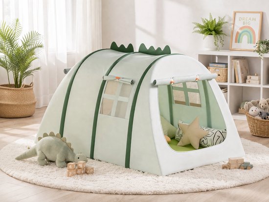 Dutchers® Dinosaurus Speeltent - Kindertent - Speelhuis - Tipitent - Speelhuisje - Tent - Binnentent - Speelhuisje van Oxford-stof voor binnen & buiten - Groen van Merkloos