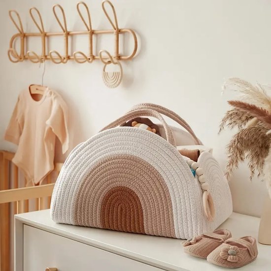 Dutchers.® Luier Organizer - * - Baby Organizer - Luiermand - Netjes & Overzichtelijk - Praktisch & Compact - Baby Opbergmand - Voor in de Babykamer & Woonkamer - Alles Bij de Hand - Kraamcadeau - Babyshower - Baby Cadeau - Verschoonmand van Dutchers.®