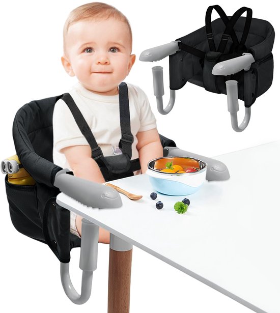 Dutchers® Premium Hangstoel Kind - Inklapbare Eetstoel Baby Voor Aan Tafel - Inklapbaar Kinderstoeltje voor Peuter - Opvouwbare Babystoel - Peuterstoel Kinderstoelen Meegroeistoel Kinder Stoeltje - Tafelhangstoel Zitstoel High Chair Eten van Merkloos