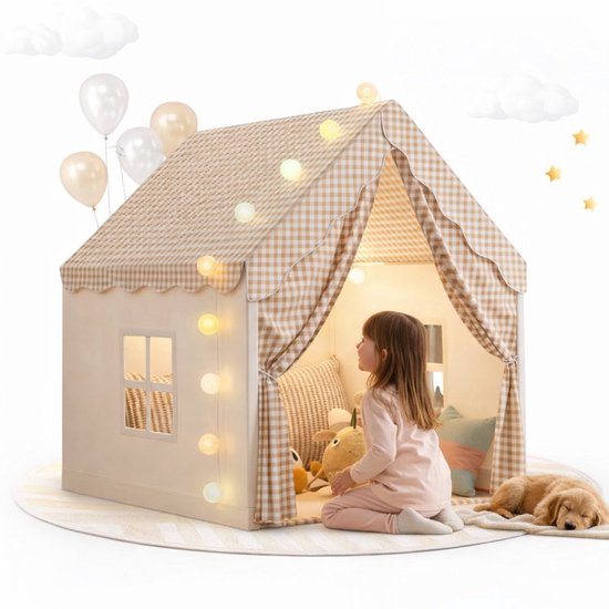 Dutchers® Speeltent - Kindertent - Speelhuis - Tipitent - Speelhuisje - Tent - Binnentent - Zonder verlichting van Merkloos
