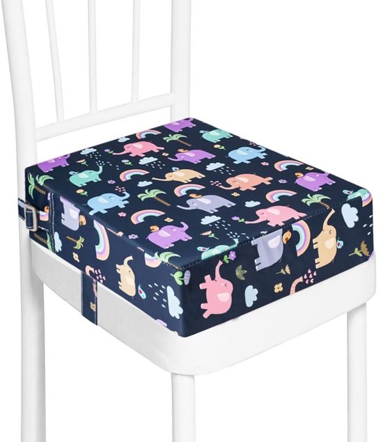 Dutchers® Stoelverhoger voor Kinderen – 8cm Verhoogkussen met Dierenprint – Zitverhoger voor Eettafel & Eetkamerstoel – Peuter Stoelverhoger – Lichtgewicht & Veilig met Riemen van Dutchers.®