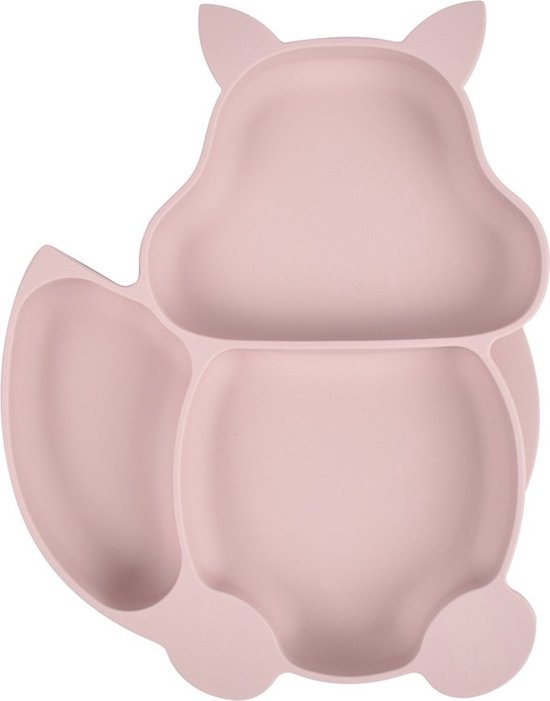 Dutsi - Siliconen Baby en Kind Bord - Zuignap Bord - Poederroze Vosje van Dutsi