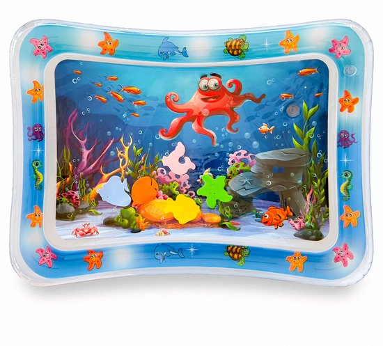 Dutsi Waterspeelmat Baby - Watermat - Stimuleert Motorische Ontwikkeling - BPA Vrij & Lekvrij - Kraamcadeau - 66x51cm – Blauw van Merkloos