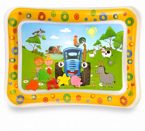 Dutsi - Waterspeelmat Baby - Watermat - Stimuleert Motorische Ontwikkeling - BPA Vrij & Lekvrij - Kraamcadeau - 66x51cm – Geel van Merkloos