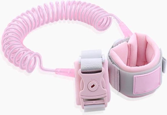 DW4Trading Peuter Veiligheidspolsband - Lengte 150 cm - Roze van DW
