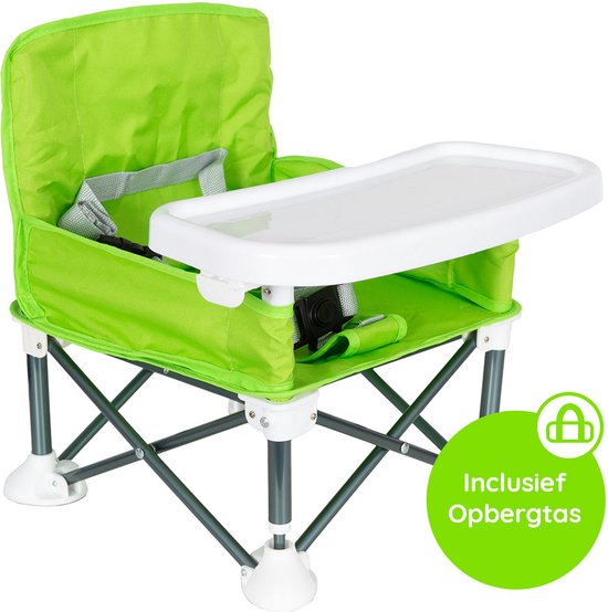 EASTWALL Opvouwbare Kinderstoel – Kinder strandstoel – Kinder campingstoel - 23 x 33 x 30 cm - Verstelbare Riem – Afneembaar blad – Inclusief Opbergzak - Maximaal 15 kg - Limegroen van EASTWALL