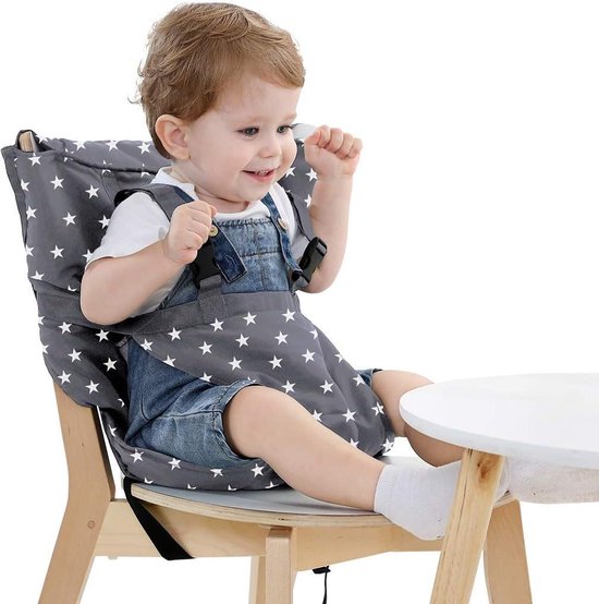 Easy Seat Draagbare Reizen Kinderstoel - Verstelbaar en Veilig - Wasbaar Peuter Kinderstoelhoes - Praktische Stof - Handtas Formaat - Geel van Easy Seat