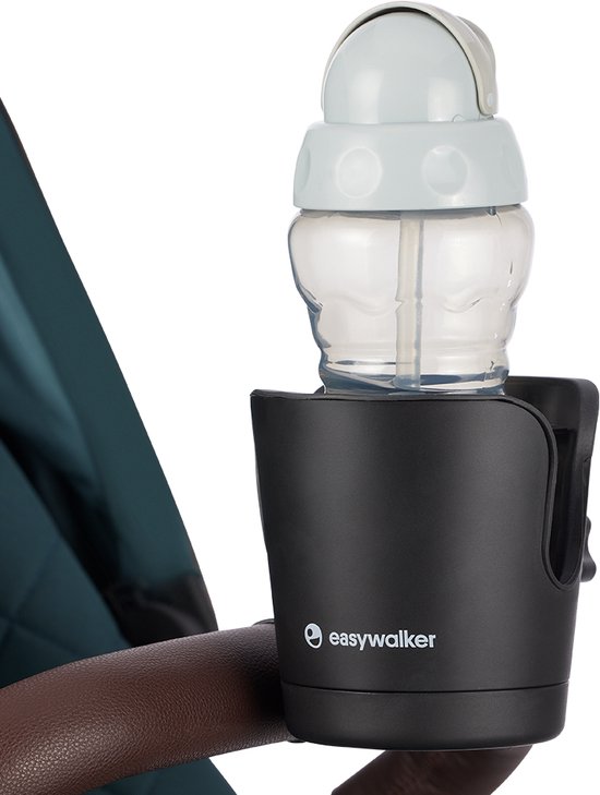 Easywalker Bekerhouder, Voor Easywalker kinderwagens en buggy's met Uniek Accessoiresysteem, Gemakkelijk te bevestigen en los te koppelen, Voor drinkflesjes - Zwart van Easywalker