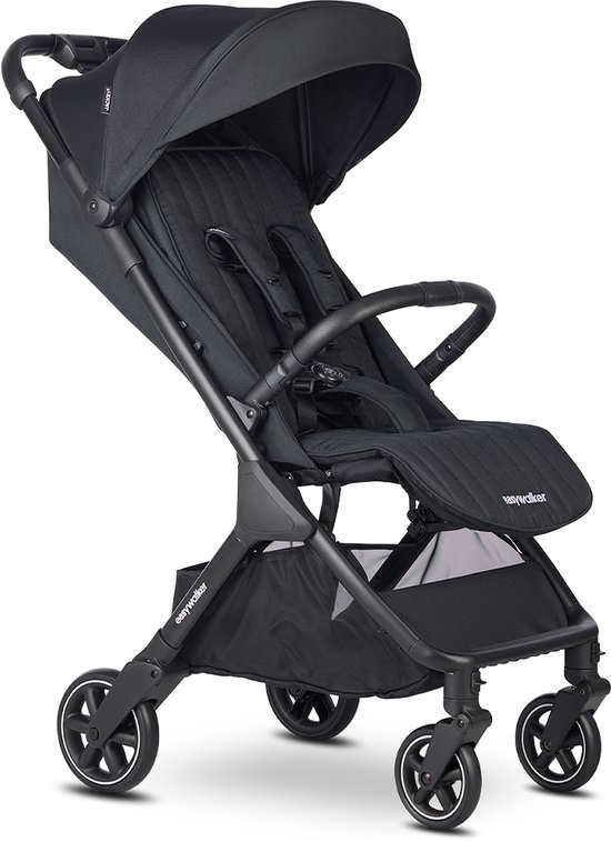 Easywalker Jackey² Buggy, Voor kinderen van 0-22 kg, Lichtgewicht, Automatisch opvouwbaar, Uniek accessoiresysteem, Inclusief regenhoes, Geschikt voor autostoeltje - Nacht Zwart van Easywalker