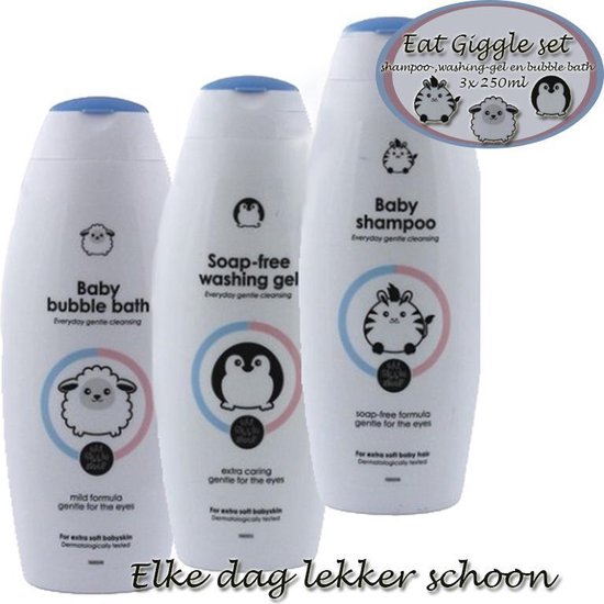 Eat Giggle Sleep- shampoo-, wasgel- en bubble bad van Nofilla