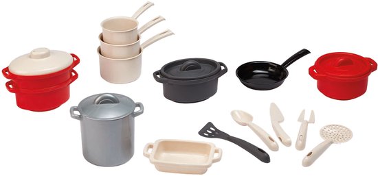 Ecoiffier 100% Chef Pannen en Kookgerei, 19dg, van Ecoiffier