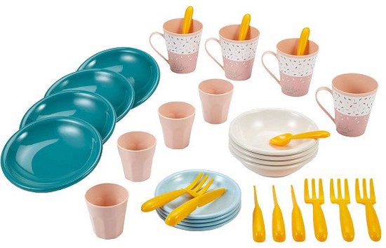 Ecoiffier Picknick Speelset met Kartonnen Picknickmand, 32dlg. van Ecoiffier