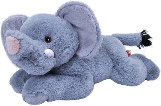 Ecokins Afrikaanse Olifant Knuffel 30 cm – Milieuvriendelijke Pluche van Gerecyclede Flessen – Zacht & Veilig voor Baby’s