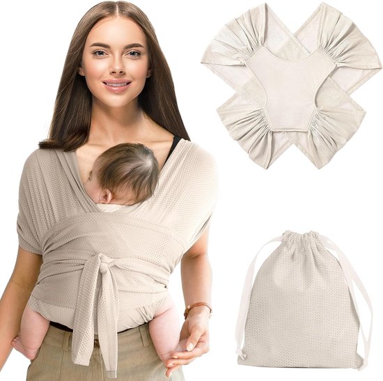 ECTEATOY® Zachte Baby Draagdoek - Ademend & Elastisch - Eenvoudig te Gebruiken en Aan te Passen