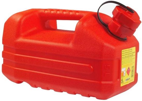 EDA Benzine jerrycan - Met tuit - 5 Liter - Rood van Eda