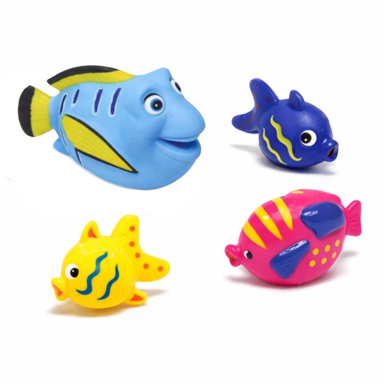 Eddy Toys Badvis Set 4 Stuks - Badspeelgoed Vis voor in Bad - Bad Speelgoed met Zeedieren - Badfiguren voor Kinderen - Multicolor - 1 Willekeurige Kleur van Merkloos