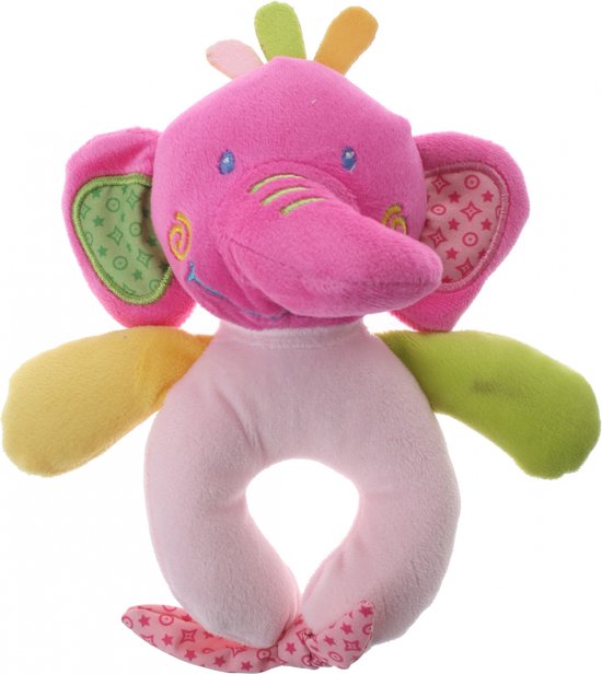 Eddy Toys Pluche olifant rammelaar 16 cm van Eddy Toys