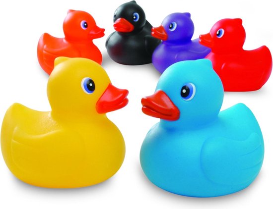 Eddy Toys vrolijke badeendjes - 6 stuks in koker van Eddy Toys