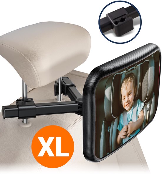 EDSYS - Autospiegel voor Baby - Veilig en Duurzaam - Haakclip Bevestiging voor Eenvoudige Installatie - Verstelbare Spiegel voor Achterbank - Beweegt of Verschuift Niet van EDSYS