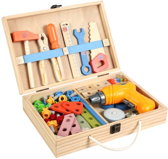 Educatief Bouwblokkenspeelgoed, Reparatiesets, Montessori-Bouwblokken En Sets Met Gesimuleerd Schroef- En Moerreparatiegereedschap.
