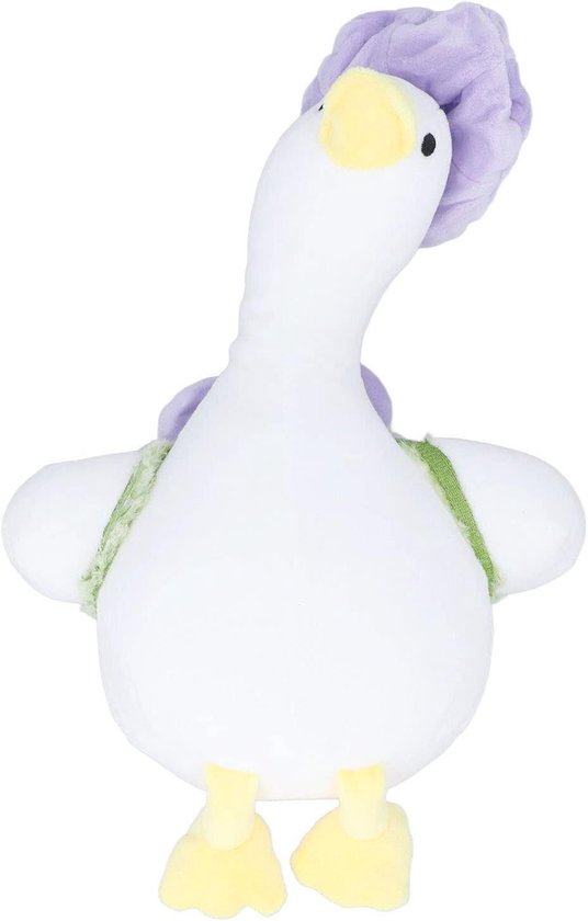 Eend Knuffel - Bloemenhoeden Rugzak - Decoratie en Knuffelen - Charmant Ontwerp - 35 cm - Paars