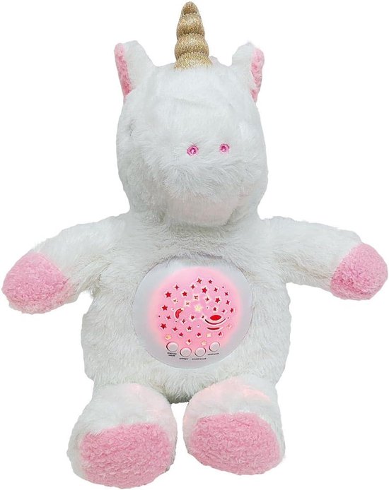 Eenhoorn Projector Knuffel - Nachtlampje Baby - Baby Kalmeren - Wisselende Kleuren - 15 x 305 cm - Meerkleurig