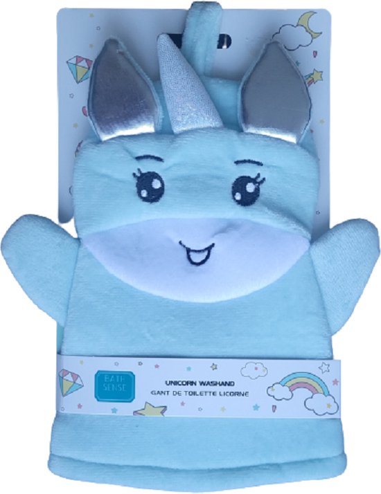 Eenhoorn washand lichtgroen - kinder washandje 100% polyester voor baby's en peuters van Fabsworld