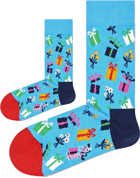 Eenmannenkado Zo Vader Zo Zoon/Dochter sokken Hiep hiep Hoera blauw | Maat: Ouder 36 - 40 | Kind 12 - 24 maanden van Eenmannenkado