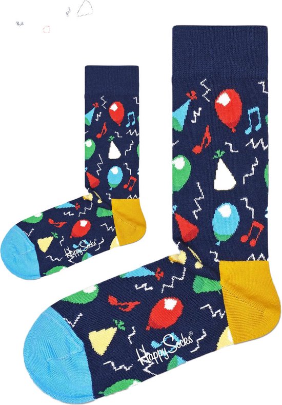 Eenmannenkado Zo Vader Zo Zoon/Dochter sokken Hiep hiep Hoera donker | Maat: Ouder 36 - 40 | Kind 0 - 12 maanden van Eenmannenkado