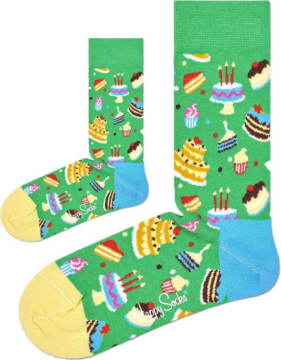 Eenmannenkado Zo Vader Zo Zoon/Dochter sokken Hiep hiep Hoera groen | Maat: Ouder 36 - 40 | Kind 0 - 12 maanden van Eenmannenkado