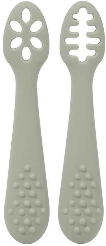 Eerste Lepel voor Baby – Siliconen, BPA-vrij & Perfect om Zelf te Leren Eten - Groen van Olobaby