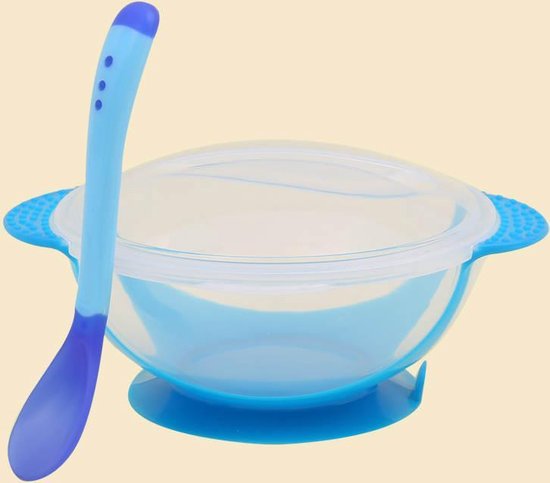 Eetbakje voor Baby/Kind met zuignap - Anti-Spill - Inclusief speciale lepel en deksel - Eetset - Serviesset van Briljant Kids