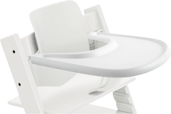 Eetblad en Stoelverkleiner - Stokke Tripp Trapp - Babyset - Playtray - Wit van Merkloos