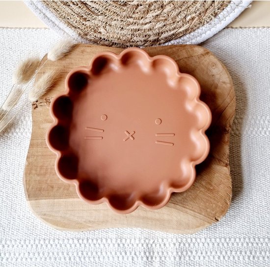 Eetbord - Siliconen bord - Zuignap - Baby - Peuter - Geboorte - Eten - Leeuw - Beer - Zuignap - Baby - Peuter - Speelgoed - Verjaardag - geschenk - Unisex - Cadeau van Pluishy