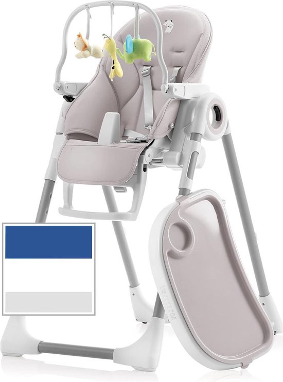 Eetstoel Baby 6 Maanden en Ouder - Babystoel voor aan Tafel - Baby Stoeltje Zitten voor Thuis - Grijs van FreeON