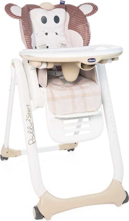 Eetstoel Polly 2 Start met 4 verstelbare standen en wielen van Chicco