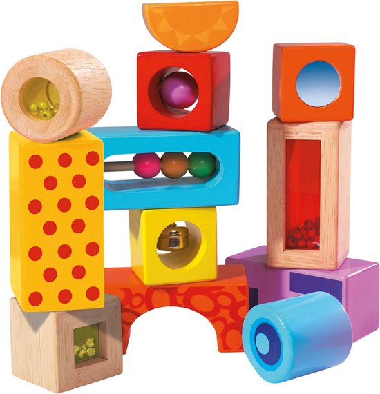 Eichhorn - Blokken Met Geluid 12 stuks - vanaf 1 jaar - Houten Speelgoed van Eichhorn