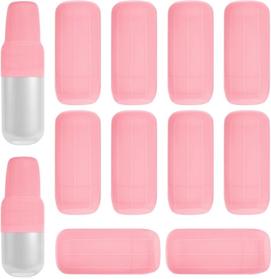 Elastische Mouw voor Reisformaat Flessen - Set van 10 Stuks - Herbruikbare Siliconen Hoesjes voor Body Wash en Shampoo - Lekbestendige Toilettas Accessoires