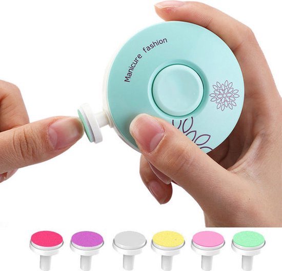 Electrische Baby Nagelvijl - 6 Vijlen - Incl. Batterij - Baby Nagelknipper - Manicureset Baby - Nagelschaartje - Mint Groen van Bo Jungle