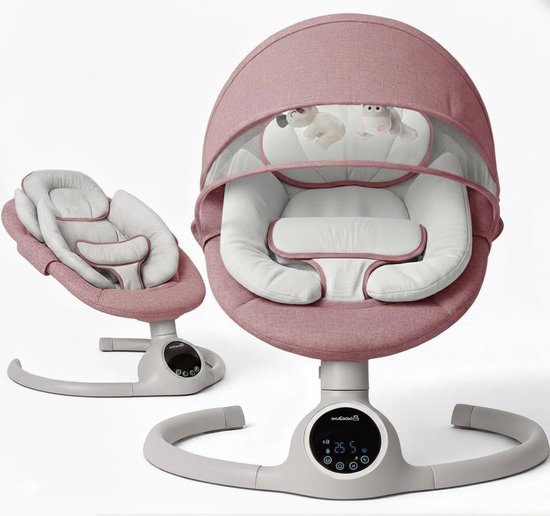 Elektrische Baby Schommel - Baby Bouncer - Baby Ontspanning - Bewegingsdetector - 65 x 60 x 66 cm - Violet