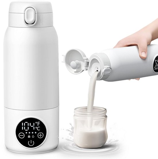 Elektrische babyflesverwarmer, draagbaar, handig om mee te nemen onderweg - 480 ml van Merkloos
