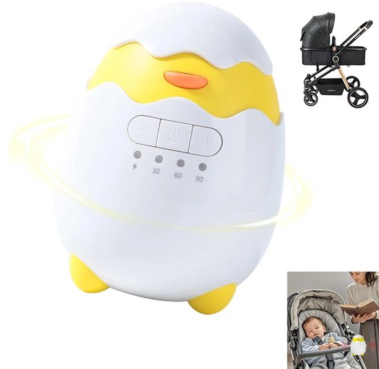 Elektrische babywandelwagen Geschikt voor schommelfunctie, slaaphulp Geschikt voor baby's, 5 instelbare schommelstanden, USB-C opladen, Geschikt voor transport in de wandelwagen.