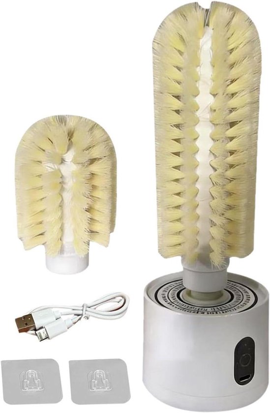 Elektrische Flessenwasser - Borstel Bekers - Schoonmaak Gerei - Handsfree Reiniging - 16 x 10 x 19.5 cm - Niet gespecificeerd