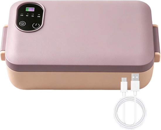 Elektrische Lunchbox - Maaltijdverwarmer Voedsel - Onderweg Eten - Geen Water Nodig - 900 ml - Roze