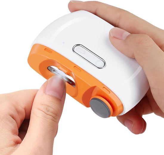 Elektrische Nagelknipper 3-in-1 - Automatische Nageltrimmer & Polijstmachine - Ultra Stil (25dB) - Inclusief LED & Opvangbak - USB-C Oplaadbaar - Veilig voor Baby’s, Kinderen en Senioren - Wit van Merkloos