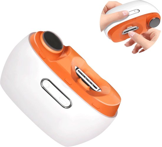 Elektrische nagelknipper - Automatische nagelknipper en polijstmachine 2-in-1 - Draagbare elektrische nagelknipper - Met opbergruimte voor nagelknippers - LED-lampje - Oplaadbaar via USB - Veilige nageltrimmer - Geschikt voor baby's, ouderen en volwa van Merkloos