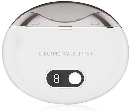 Elektrische Nagelknipper - Automatische Nagelknipper - LED Licht - 3 Snelheidstanden - USB-oplaadbaar - Voor alle leeftijden - Kleine Automatische Laag Lawaai Nagelknipper - Geschikt voor Vingers en Tenen - Wit van Merkloos